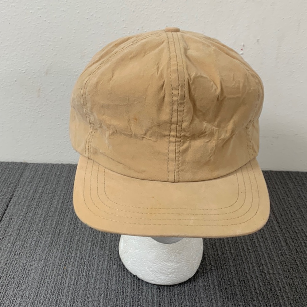 Vintage P Fitted Cap Men's Size L Tan Soft Felt 6 Panel High Profile Lined